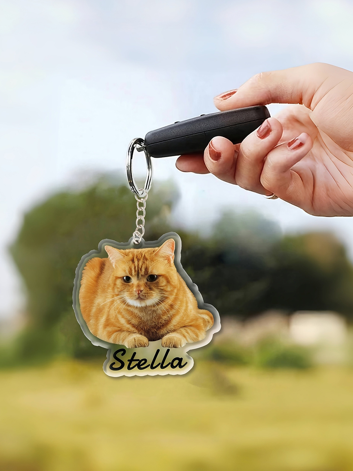 1personalized acrylic keychain, custom name and photo keychain, cat and dog acrylic keychains